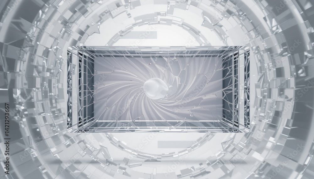 Poster dynamic swirling motion in a futuristic digital environment abstract animation modern technology 3d 