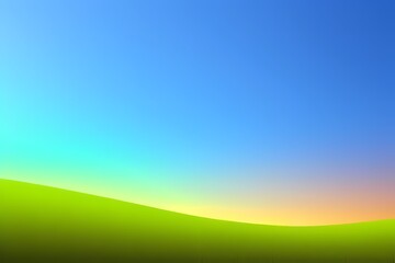 abstract landscape of green field and blue sky with gradient colors for background cover 