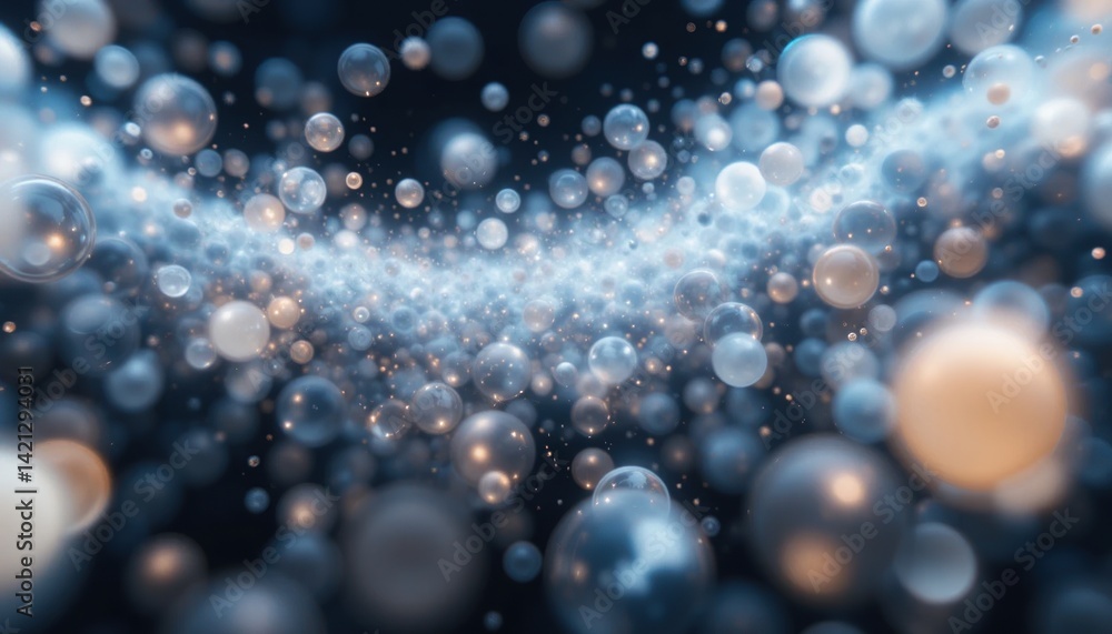 Poster dynamic particle movement in abstract space digital environment visual art futuristic concept macro 
