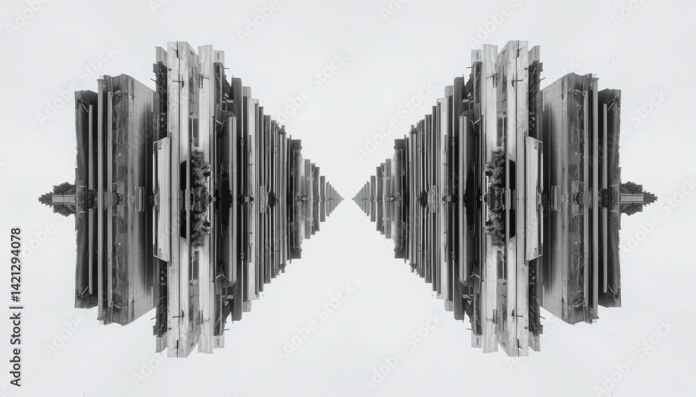 Poster dynamic architectural design showcase urban environment visual art minimalist aesthetic symmetrical 
