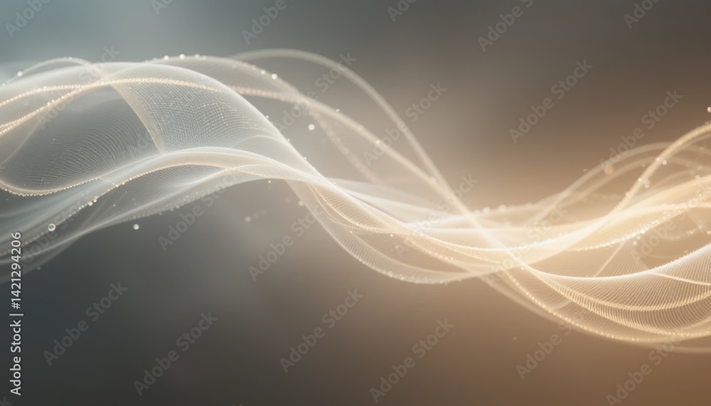 Poster dynamic light waves creating ethereal patterns in a dark environment abstract digital art high-resol