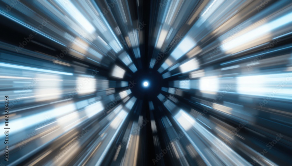 Poster dynamic light speed effect sci-fi imagery abstract visuals digital environment close-up motion conce