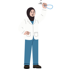 a muslim woman doctor with a stethoscope