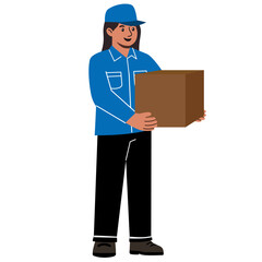 delivery woman delivering parcel
