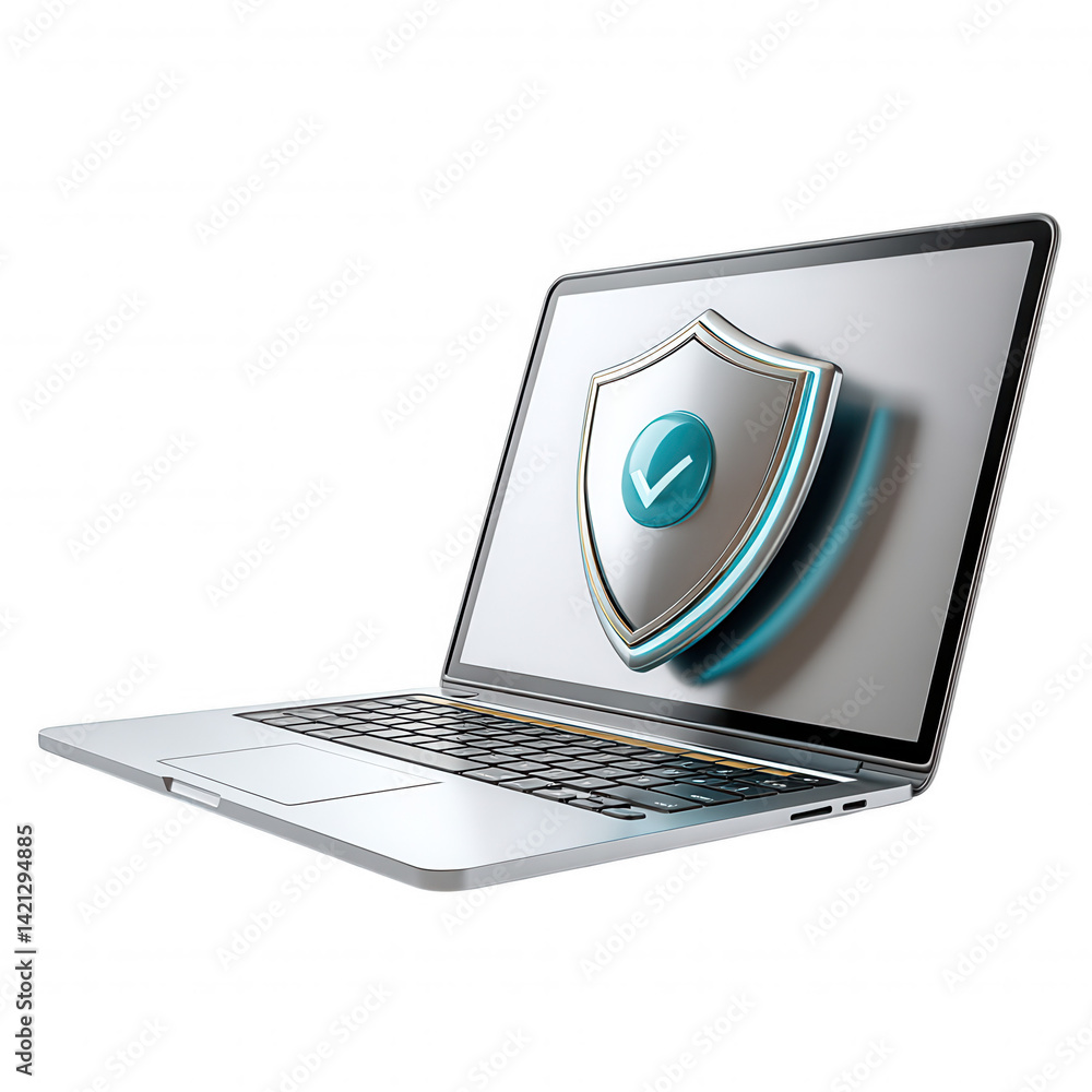 Poster cybersecurity measures for laptop users digital workspace graphic design online environment close-up