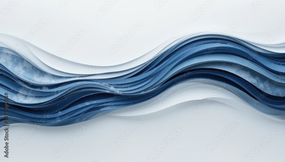 Poster flowing waves of tranquility abstract art installation contemporary gallery minimalist environment c