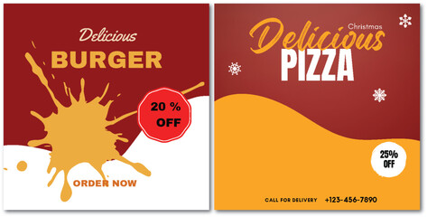 Festive Food Deals: Delicious Burger and Pizza Winter Promotion
