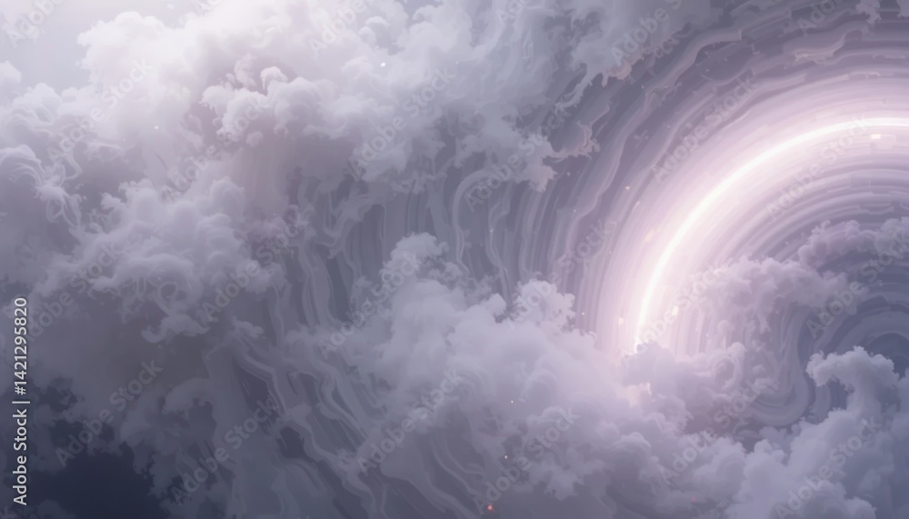 Poster majestic cloud formation displaying ethereal patterns overhead nature scene digital art atmospheric 