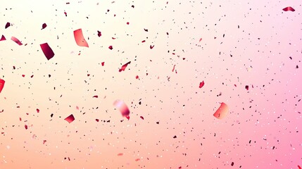 Falling Confetti Celebration: Pink and Red Festive Background for Party Invitations or Special Occasions