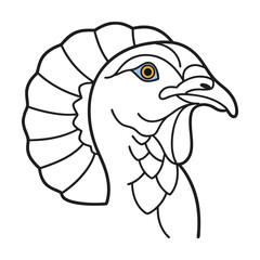 Turkey outline vector illustration simple bird graphic thanksgiving holiday customizable design element festive animal