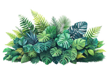 Lush Tropical Foliage: A Vibrant Collection of Green Leaves