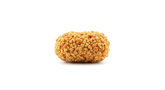 Sweet Brazilian peanut pa oca white background. Brazilian food