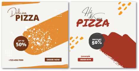Eye Catching Pizza Discount Social Media Post Template Design Series