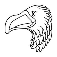 Isolated dodo bird head profile outline vector illustration icon for extinct animal conservation and education © Mamatarani