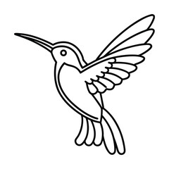 Hummingbird outline illustration minimalist vector design for coloring books and creative projects simple bird art