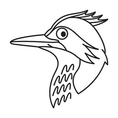 Line art illustration of a woodpecker profile minimalist bird drawing vector graphic