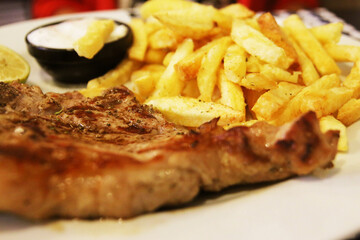 Grilled BBQ Steak with Roasted Sweet Potatoes