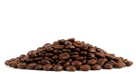 Naklejka premium Pile of Coffee Beans isolated on white background