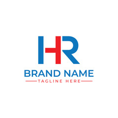 HR Letter Logo Design – Red and Blue Branding Template

