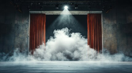 Stage with Smoke and Curtains