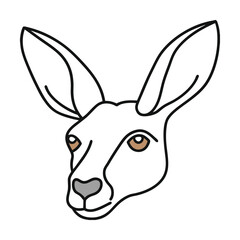 Minimalist kangaroo head illustration australian wildlife simple outline drawing kangaroo face mascot design