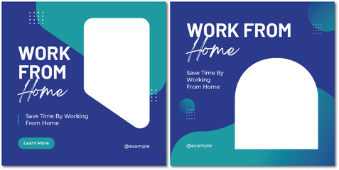 Elegant Work From Home Social Media Template Design for Creative Promotion
