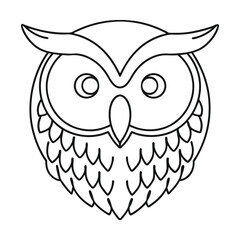 Minimalist owl illustration line art design for coloring pages and graphic design projects