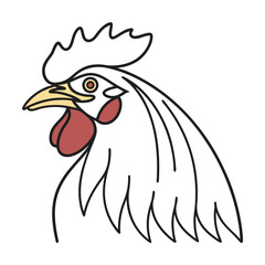 Stylish rooster head vector illustration farm animal graphic poultry design modern artistic rendering