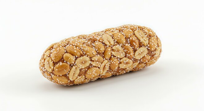 Peanut pa oca with sugar roasted and ground peanuts white background. Brazilian food