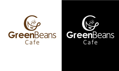 Green cafe  logo ,coffee shop logo