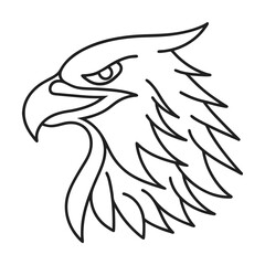 Eagle head outline vector illustration majestic bird of prey symbol simple line art logo design
