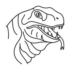 Striking line art illustration of a snake head with tongue out minimalist reptile design