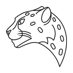 Jaguar head profile outline vector illustration elegant feline simple animal design modern creative isolated graphic