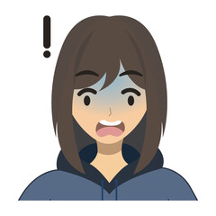 a young woman with her expression vector image
