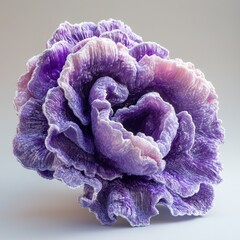 Obraz premium Whimsical violet furry flower with exaggerated petals, cartoonish soft sculpture, 