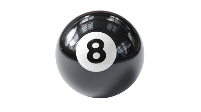 pool ball isolated on white or transparent background