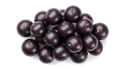 Fototapeta premium Acai berries white background. Brazilian food