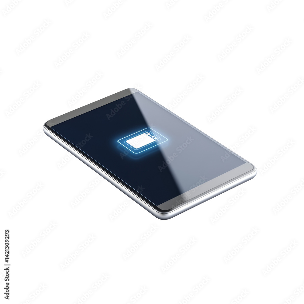 Aufkleber modern smartphone with glowing icon display on black screen with shiny edges