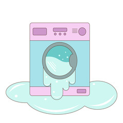 Illustration of a broken washing machine Element of an electronic device