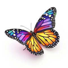 Fototapeta premium Vibrant monarch butterfly wings display a kaleidoscope of colors.