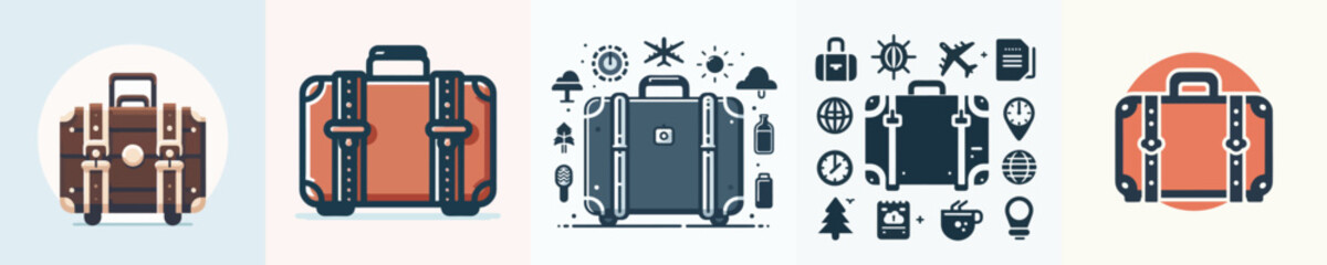 collection of vector suitcase images