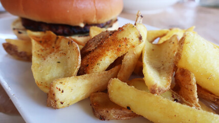 Cheese burger street junk and fast food