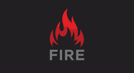 Fire Flame Logo in Red
