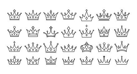 Obraz premium Crown Icons in Gold