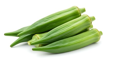 Fototapeta premium Okra white background. Brazilian food