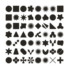 Black Abstract Geometric Shape Icons Collection – Vector Silhouette Design Set