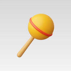 3d Realistic Maraca baby toy Icon vector illustration