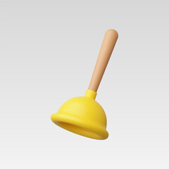 3d Realistic Plunger Icon vector illustration