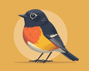 Fototapeta premium bird Vector cute cartoon illustration.