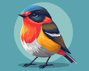 Obraz premium bird Vector cute cartoon illustration.